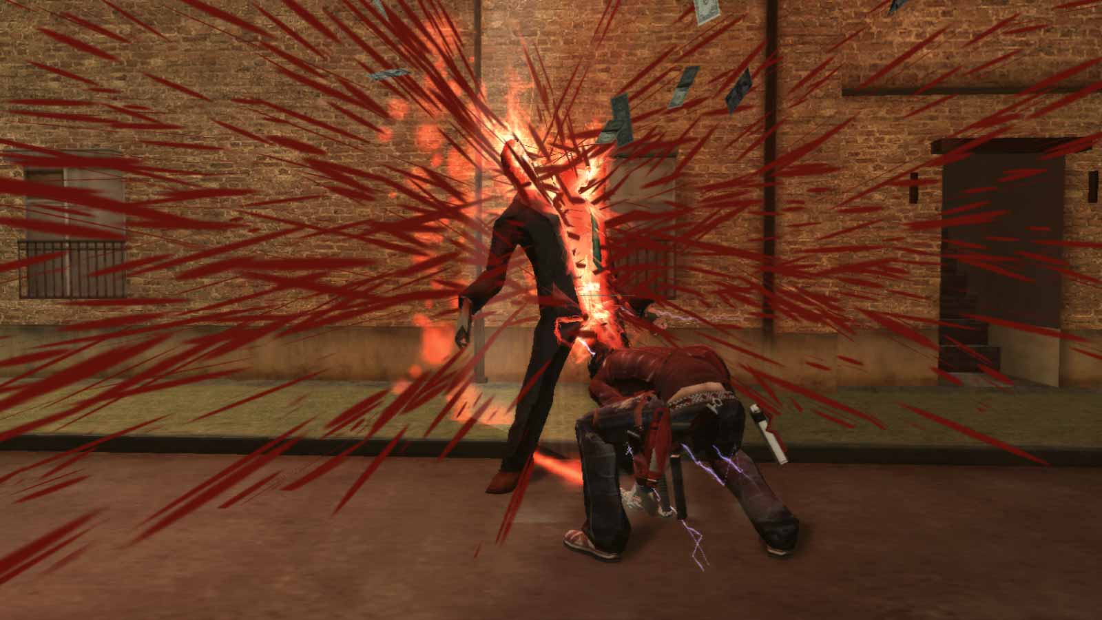 Una scena di un videogame violento