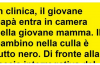 Il giovane papà vede che il bambino nella culla è tutto nero….